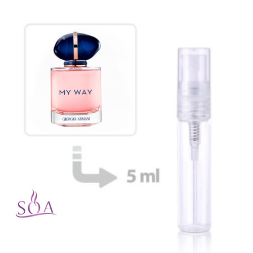 دکانت عطر مای وی جورجیو آرمانی اصل حجم 10 میل جهت تست رایحه و ماندگاری ادکلن My Way