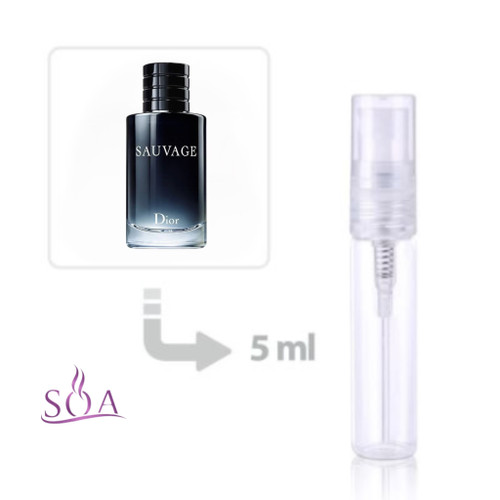 دکانت 5 میل عطر مردانه دیور ساواج Dior Sauvage ادوپرفیوم با رایحه خنک ادویهای
