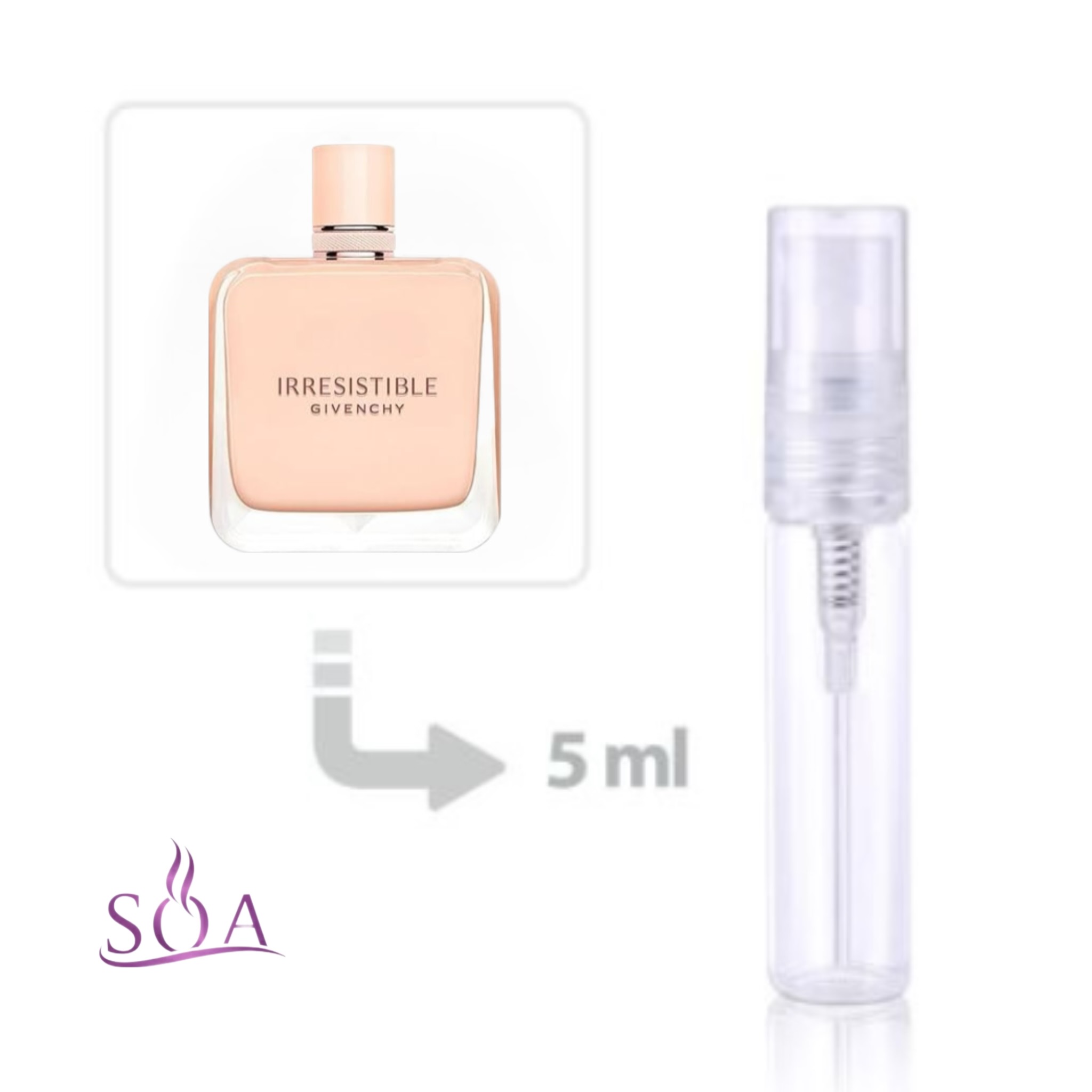 دکانت 5 میل عطر ژیوانشی ایرسیستیبل نود ولوت با رایحه گلی و مشکی زنانه