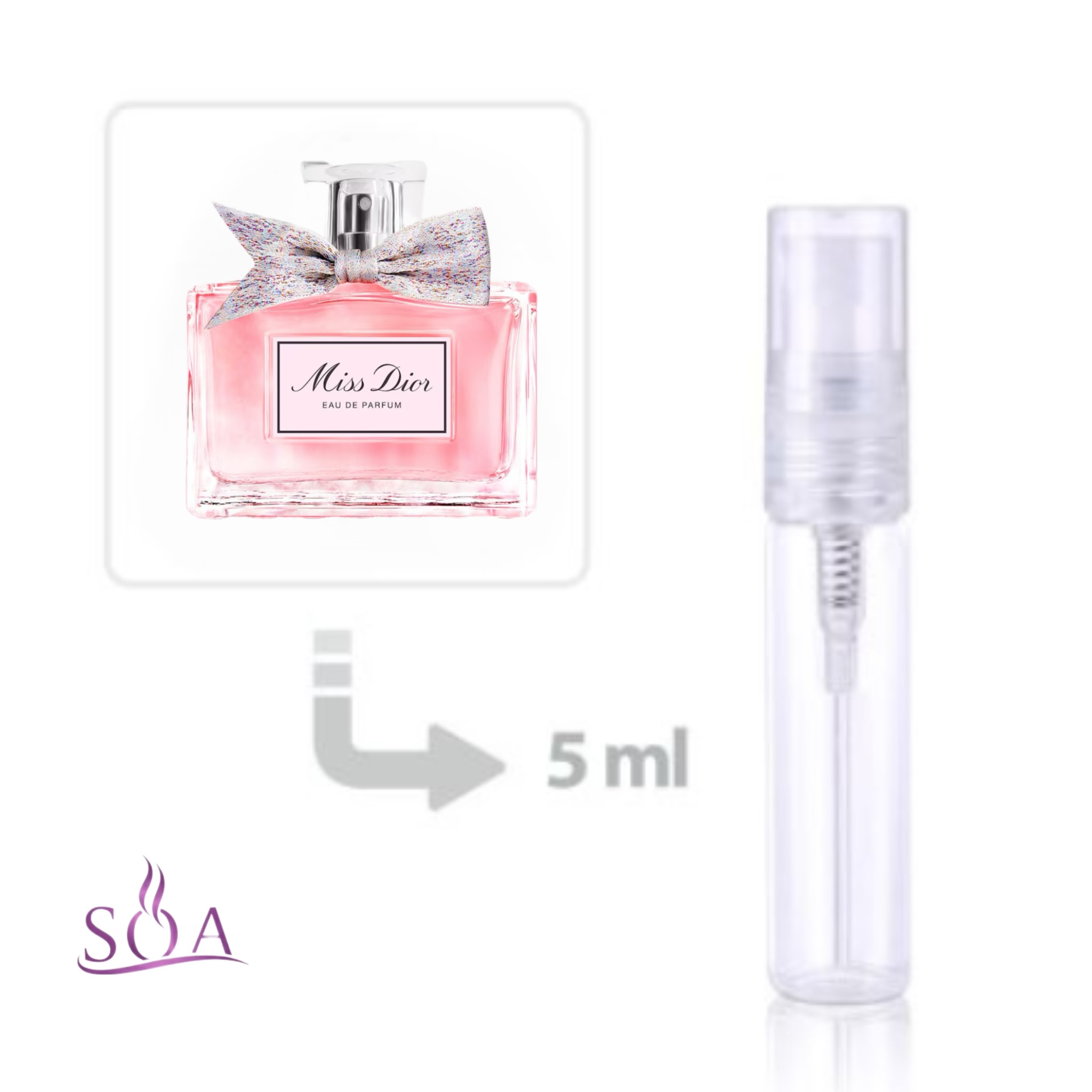 دکانت ۵ میل عطر میس دیور ادو پرفیوم زنانه در ظرف شیشه‌ای اسپری‌دار
