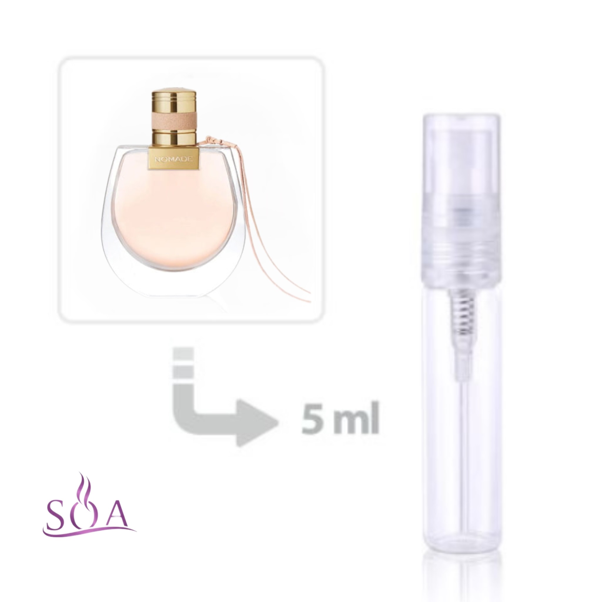 دکانت 5 میل عطر زنانه کلوهه نومد با رایحه‌ای شیک، میوه‌ای، گلی و چوبی