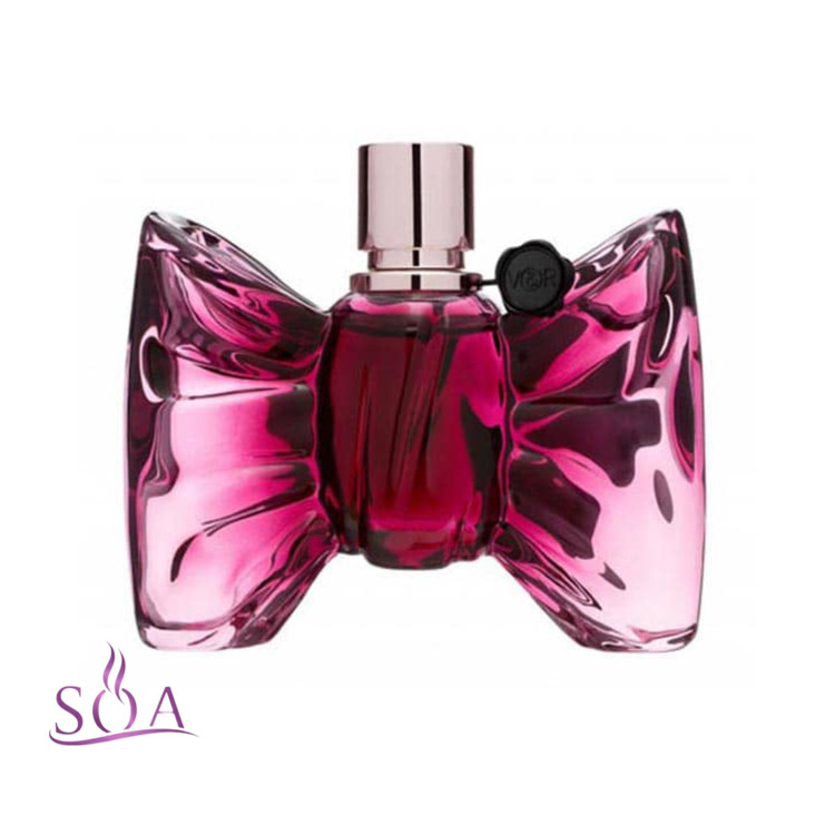 عطر زنانه ویکتور اند رولف بنبن با شیشه صورتی پاپیونی شکل و رایحه گرم و شیرین