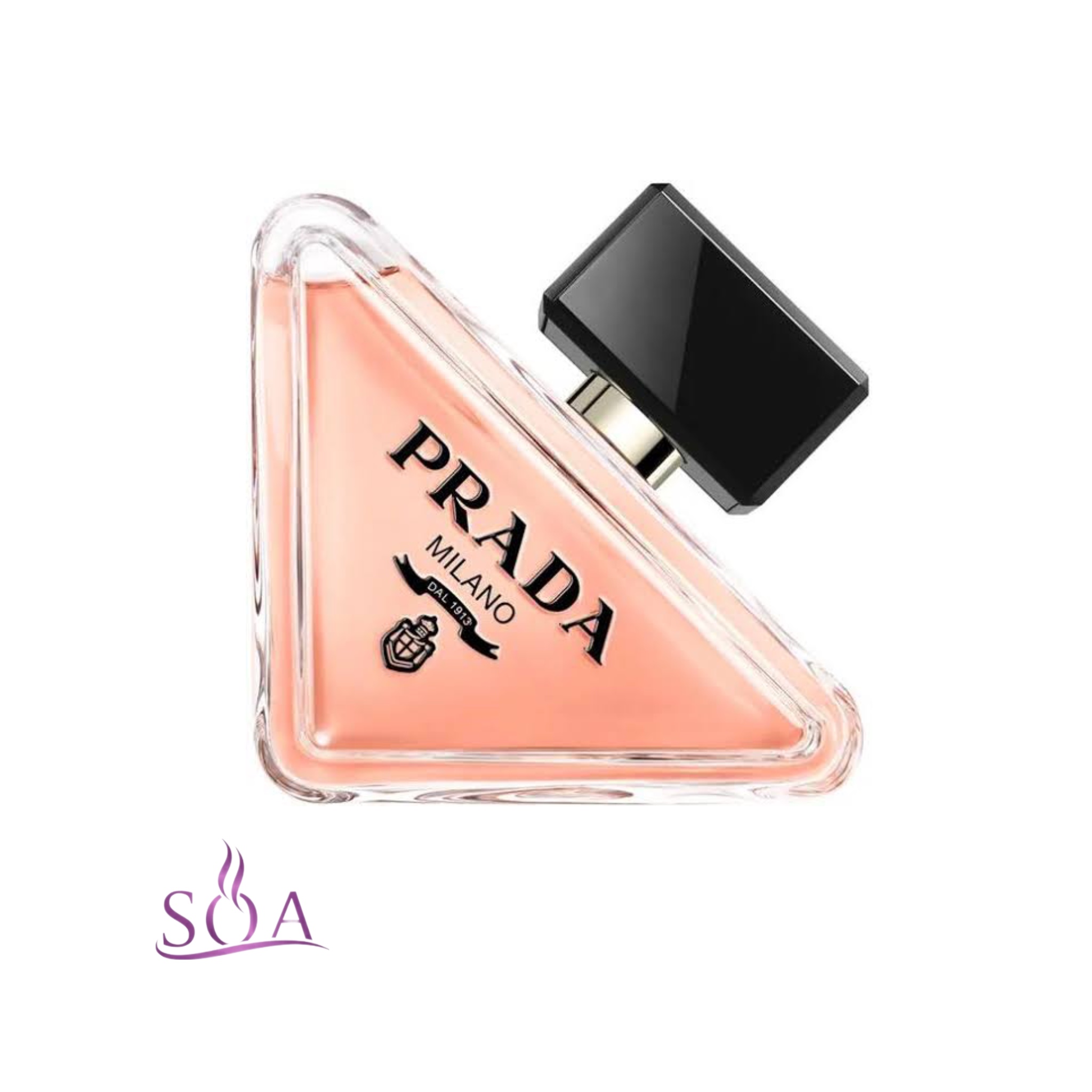 عطر زنانه پرادا پارادوکس با شیشه مثلثی نمادین و رایحه گلی، گرم و مدرن
