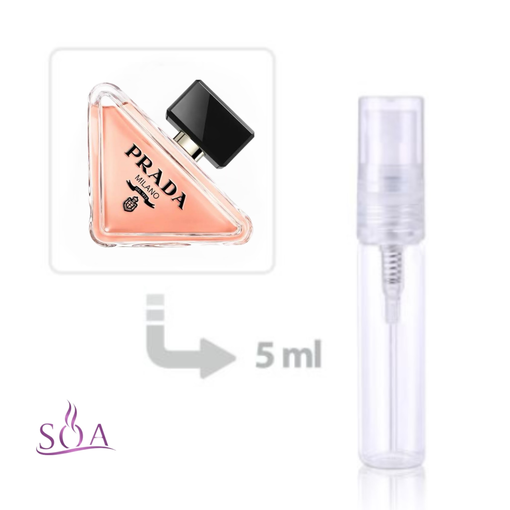دکانت ۵ میل عطر زنانه پرادا پارادوکس در شیشه مسافرتی شیک و باکیفیت
