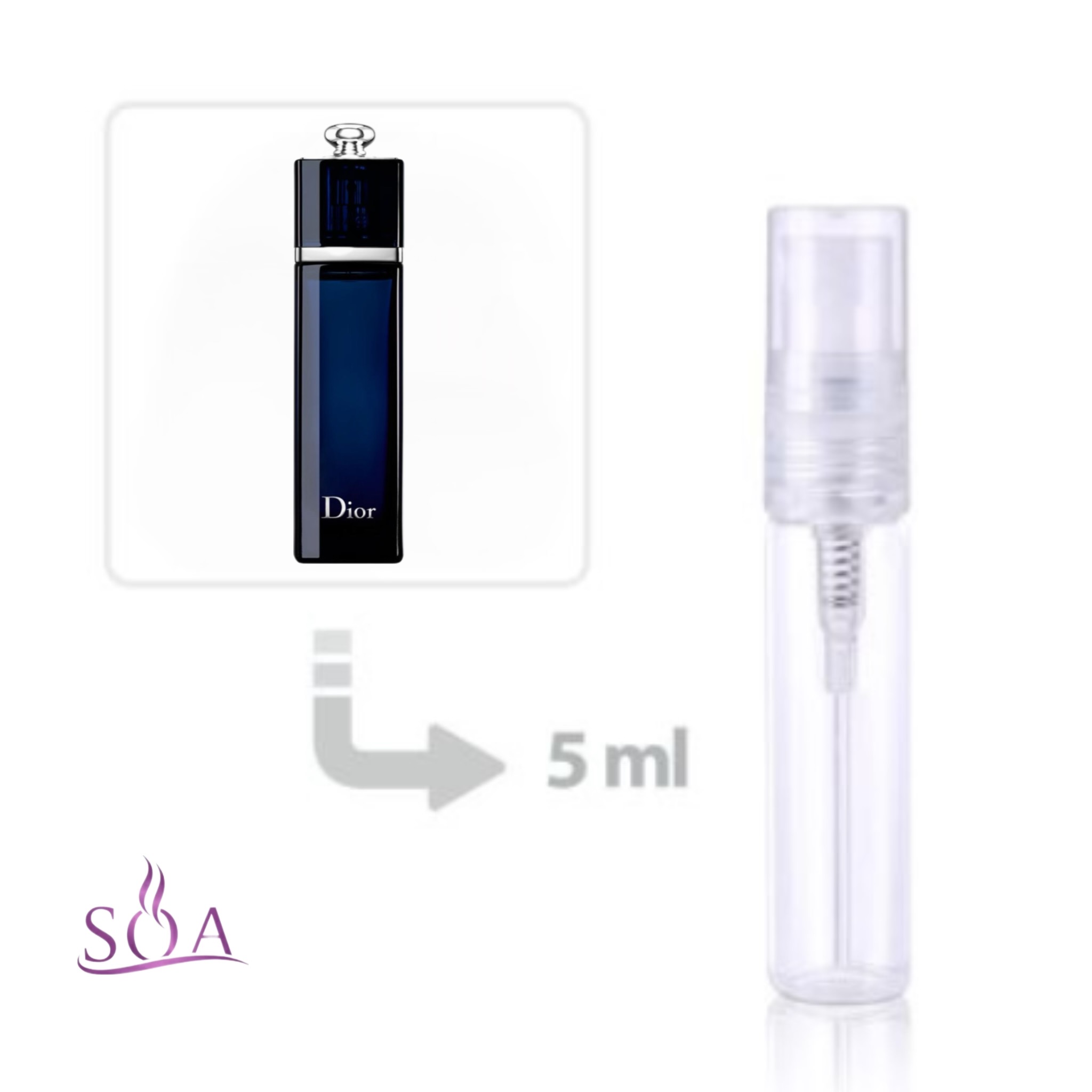 دکانت ۵ میل عطر زنانه دیور ادیکت در ظرف اسپری شیک و مسافرتی