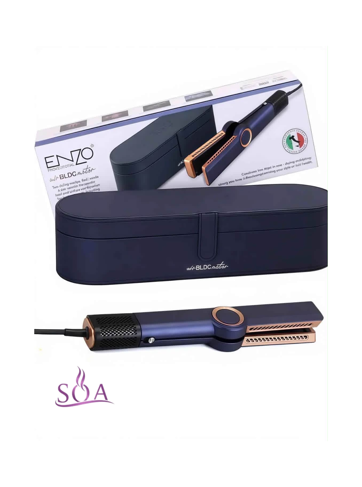 اتو مو حرفه‌ای انزو مدل BLDC Motor همراه با کیف نگهدارنده