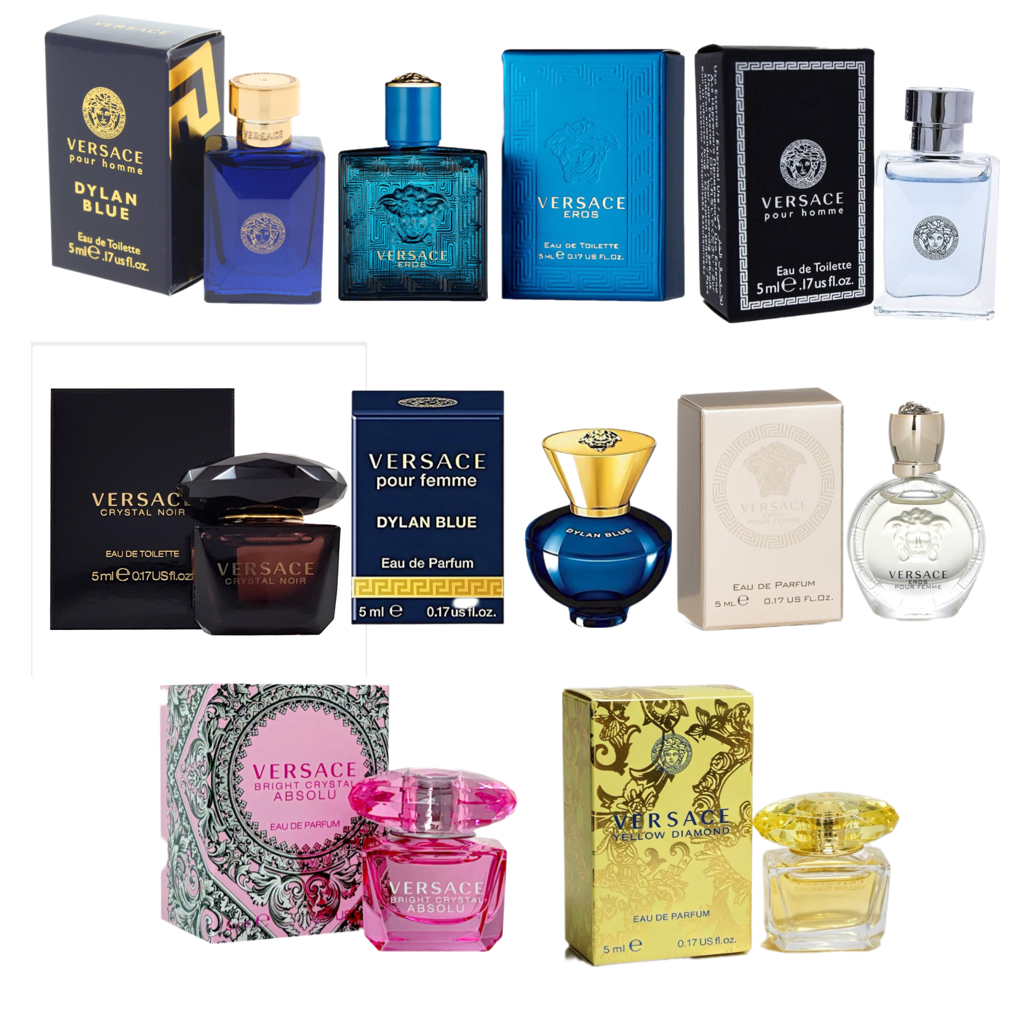 پك كامل عطر هاي ورساچه مينياتوري زنانه مردانه