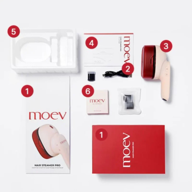 برس ماساژور و اشعه تراپی پوست سر مو ایو MOEV Hair Steamer Pro