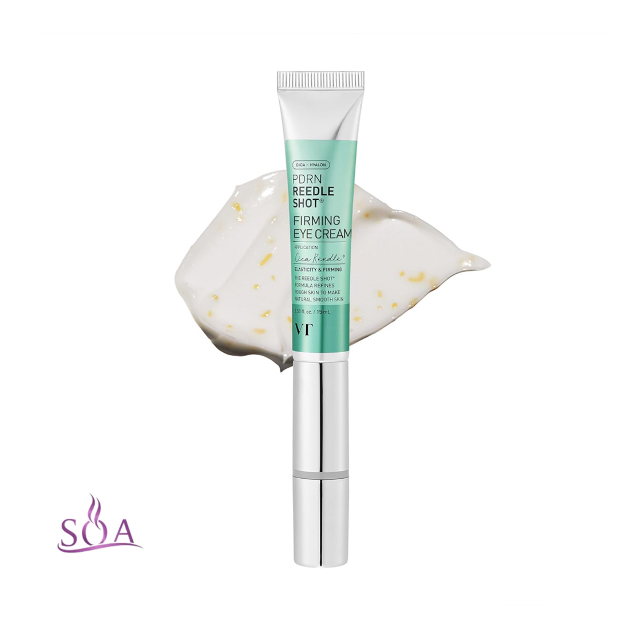 دور چشم ویبره دار PDRN وی تی کازمتیک آبرسان ترمیم کننده روشن کننده و جوانساز پوست VT Cosmetics PDRN Reedle Shot Eye Lifter