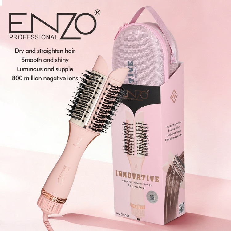 سشوار برسدار و حالتدهنده 3 کاره انزو مدل EN-501 | ENZO Professional 3 in 1 Ionic Hair Dryer Brush